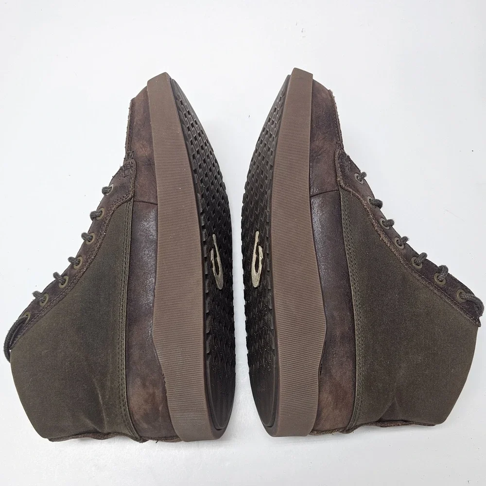 Olukai Molina Casual Comfort Chukka Ankle Boots Dark Wood Brown Size 11